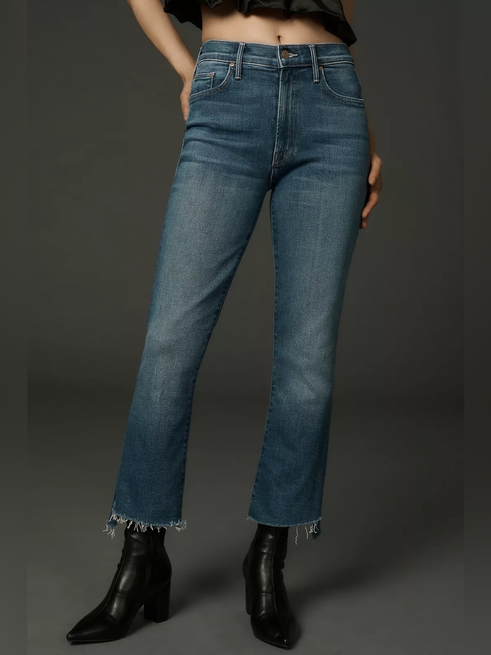 Mother Denim The Insider Crop Step Fray in Work Hard Play Hard